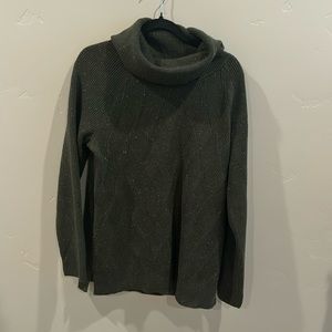 Talbots olive green cowlneck sweater in large.  Worn once and in EUC